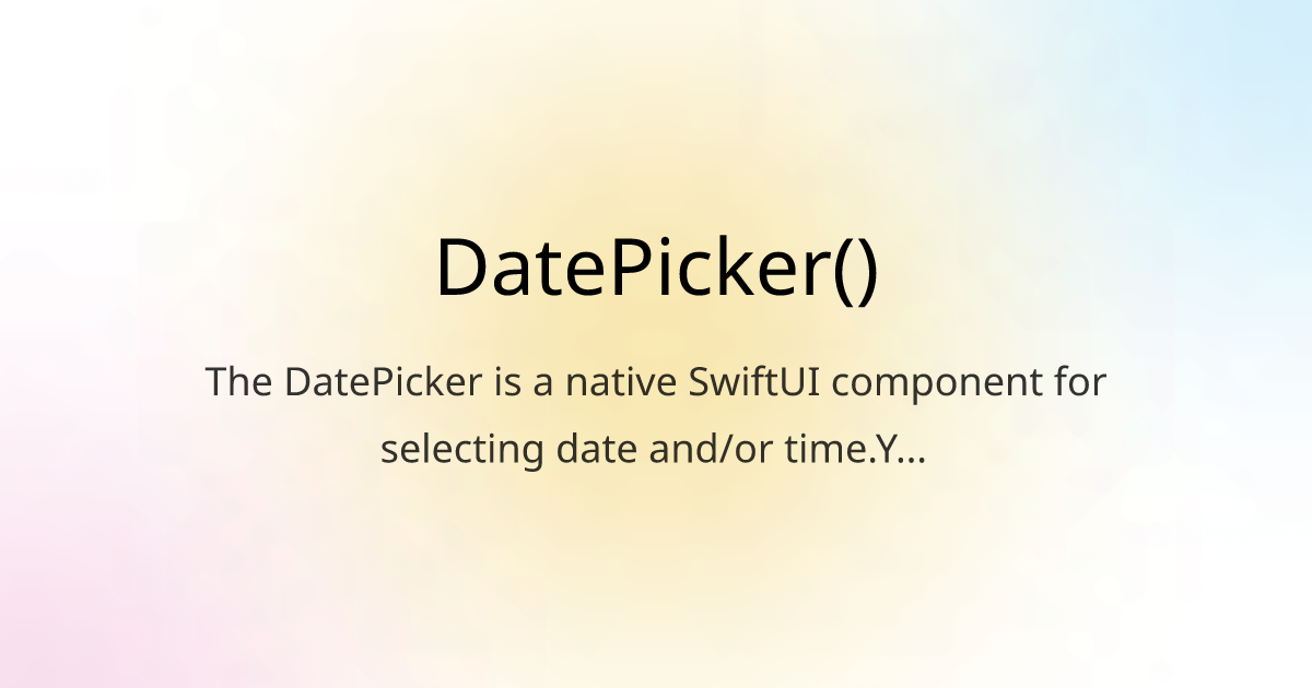 DatePicker()