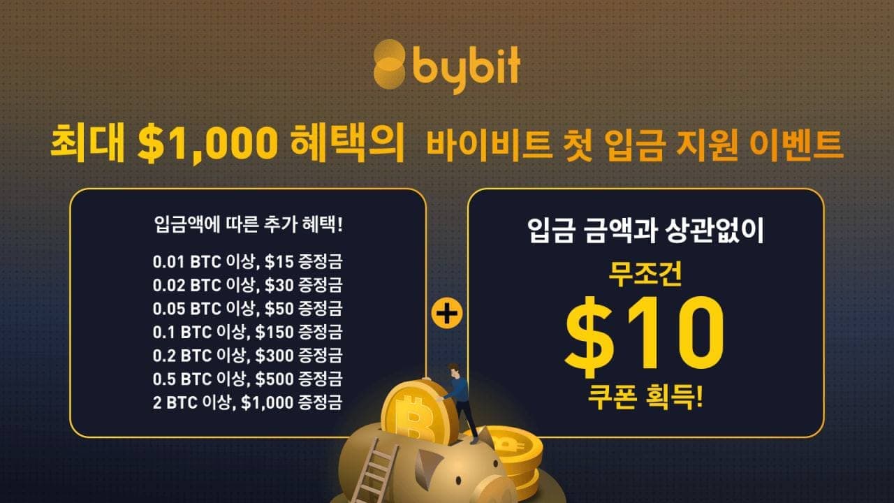 비트코인 선물거래소 Bybit 최대 1,000달러 증정금 이벤트