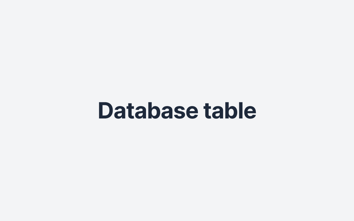 Database table
