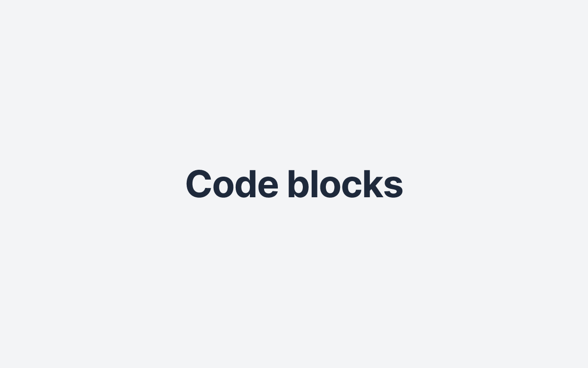 Code blocks